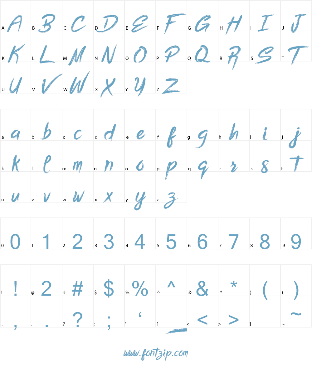 Bottomless Script Font Character